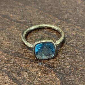Gold and blue stone ring
